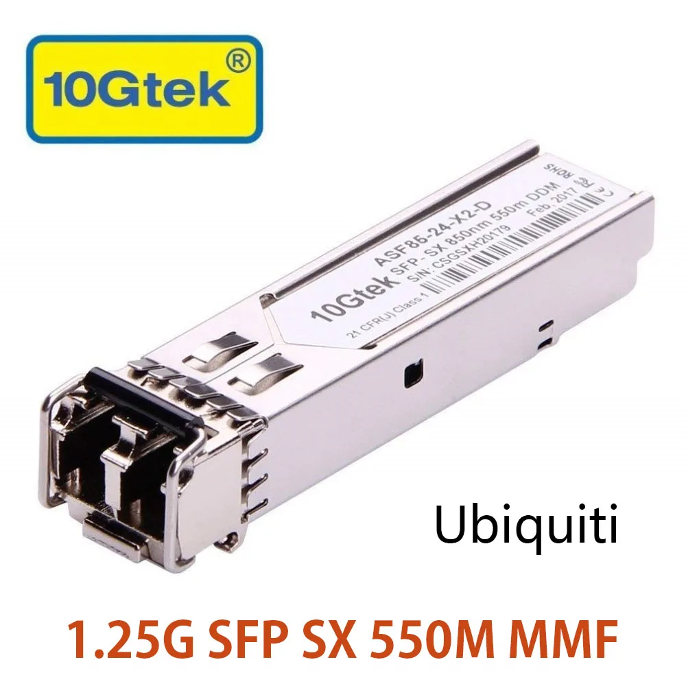 10Gtek 1.25Gb 550M SFP SX for Ubiquiti UF-MM-1G EdgeSwitch/EdgeRouter Transceiver 1.25Gb/s Module Multimode 850nm | Мобильные
