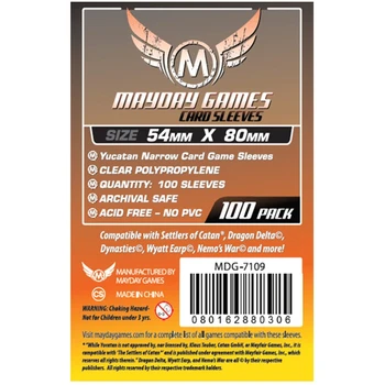 

2 packs/lot MAYDAY Card Sleeve 7109 for 54*80mm cards protector clear pack case Board Games sleeves