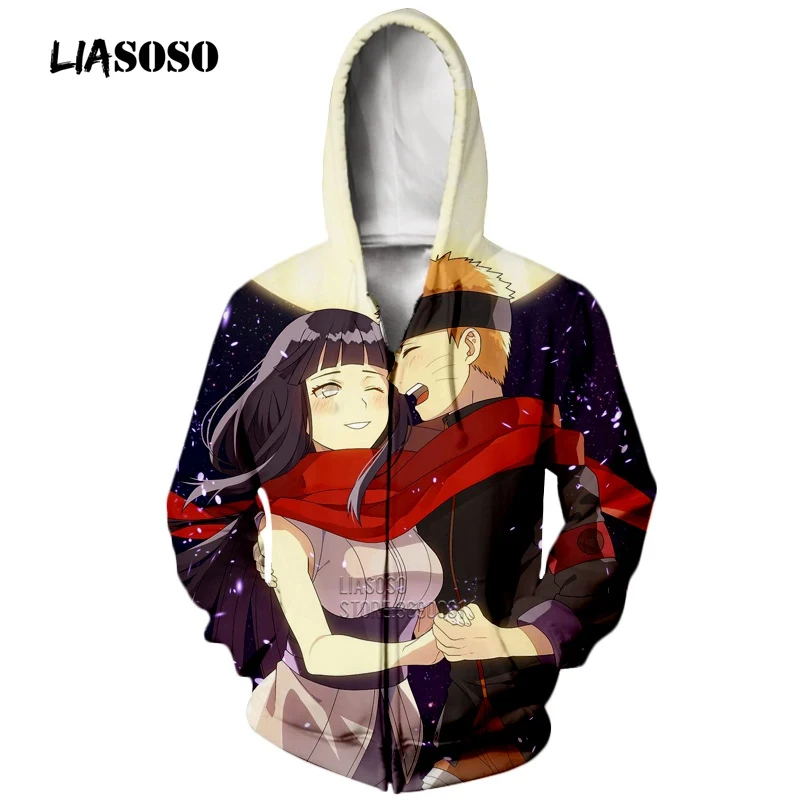 

LIASOSO 3D Print Unisex Anime NARUTO Couples Uzumaki Naruto Hyuga Hinata Hooded Hoodies Sweatshirts Zipper Jacket Tops X2291