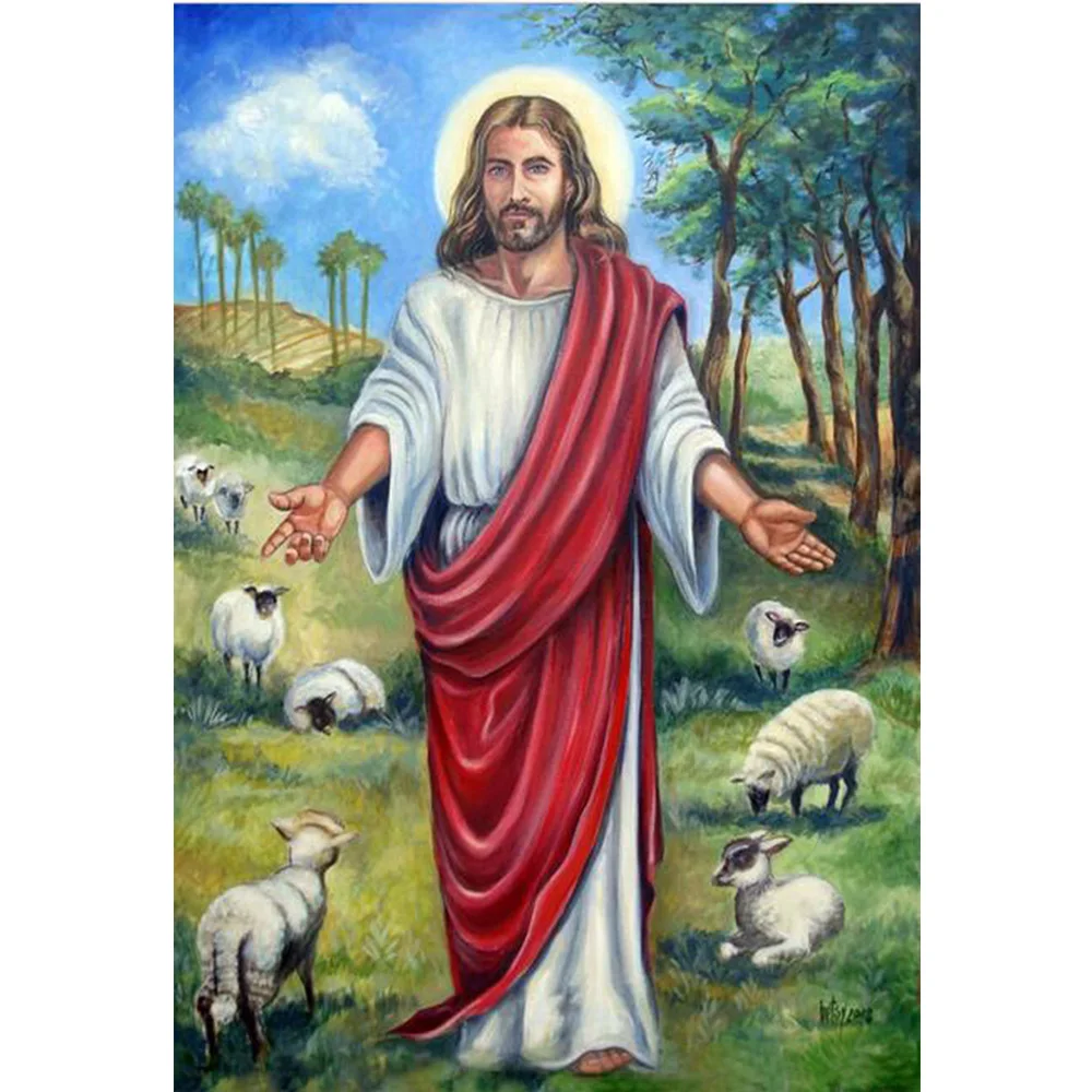 

5D DIY diamonds Religion Religion Round Diamond Set Diamond Embroidery Religion Christian Jesus Cross Stitch Wall Picture YZ27