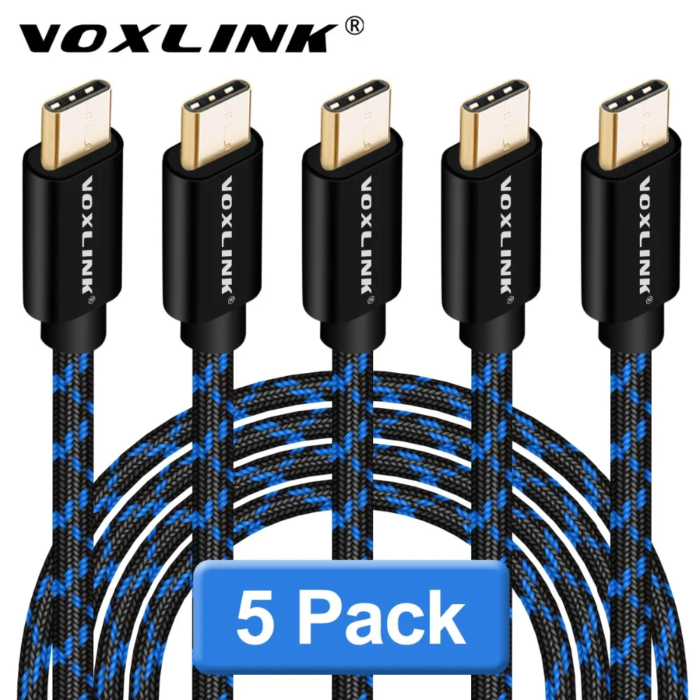 5 упак. USB к Тип c voxlink 2.4a Быстрая зарядка USB-C C кабель для Samsung s8 Huawei P10 Xiaomi MI5/6 Nexus 6 P/5X |