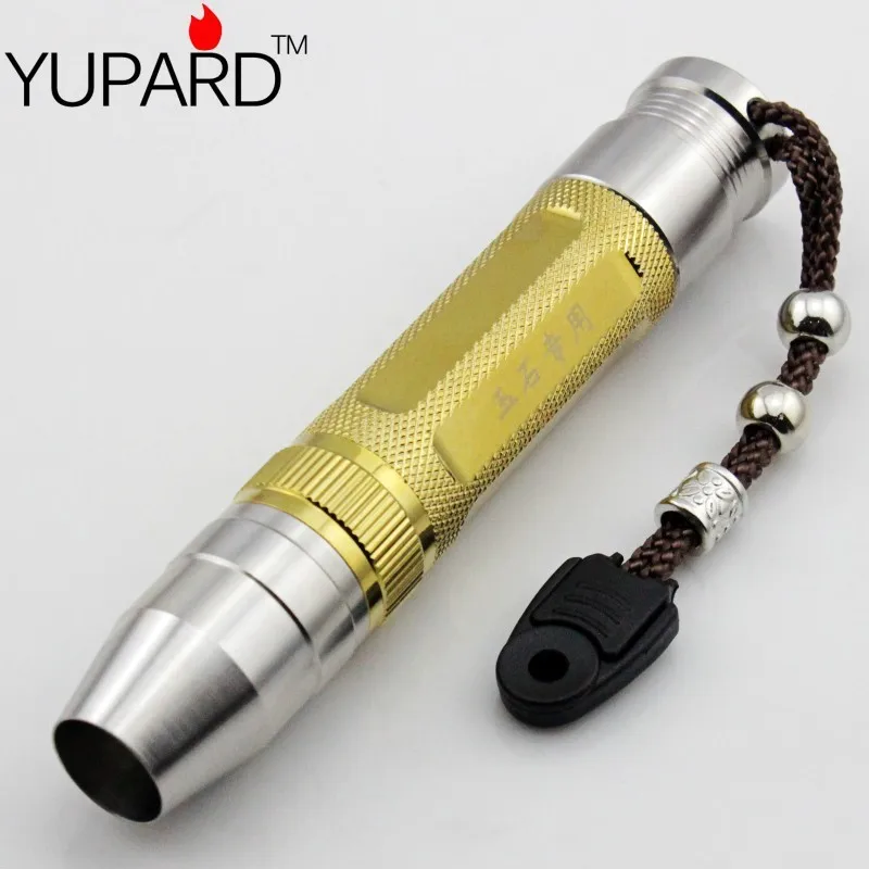 YUPARD Q5 copper stainless steel jade glare flashlight jade  yellow light 18650 rechargeable battery  outdoor sport camping
