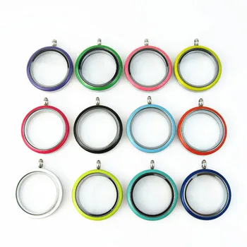 

30mm mixed enaeml screw floating locket (120pcs /lot ) Stainless steel twist glass floating lcket (Each color 10pcs *12=120)
