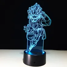 Dragon ball Z рисунок Сон Гоку 3D свет светодиодный Красочный ночник акриловый USB светодиодный Настольный светильник креативный 3D освещение лампа