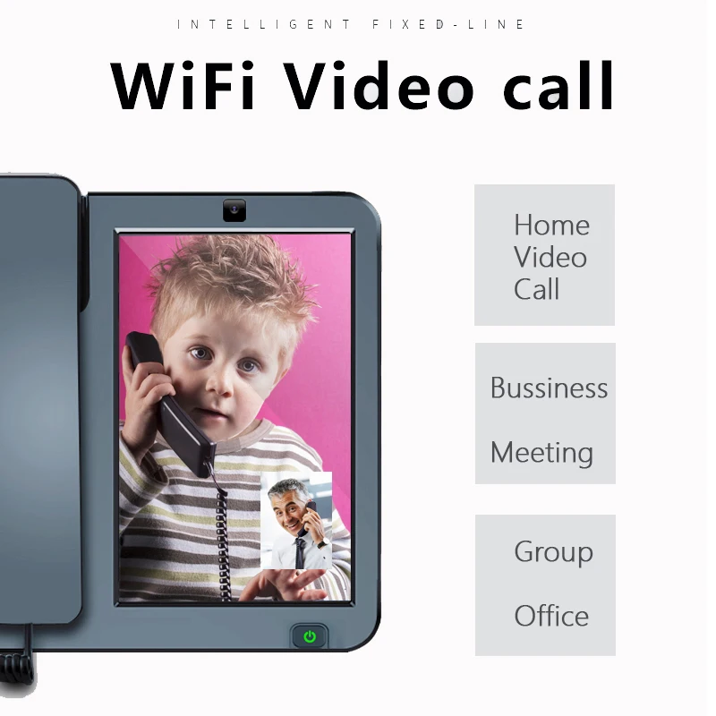 3G 4G سيم بطاقة الروبوت الذكية الثابتة الهاتف تعمل باللمس مكالمة فيديو الهاتف مع Wifi تسجيل للمنزل الأعمال الهواتف الأرضية