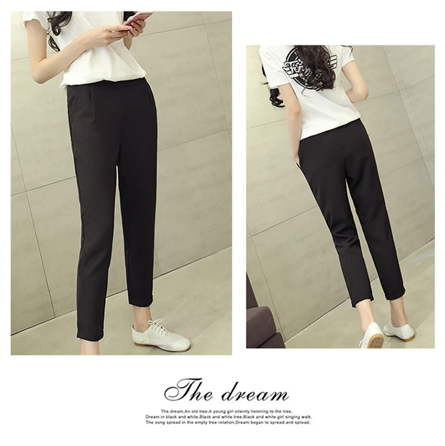 ZYFPGS 2019 Summer Hot Women's Pencil Straight Casual Pants Loose Nine Pants Black Classic Elegant Basic Sales Leader Z0710 ZYFPGS 2019 Summer Hot Women's Pencil Straight Casual Pants Loose Nine Pants Black Classic Elegant Basic Sales Leader Z0710