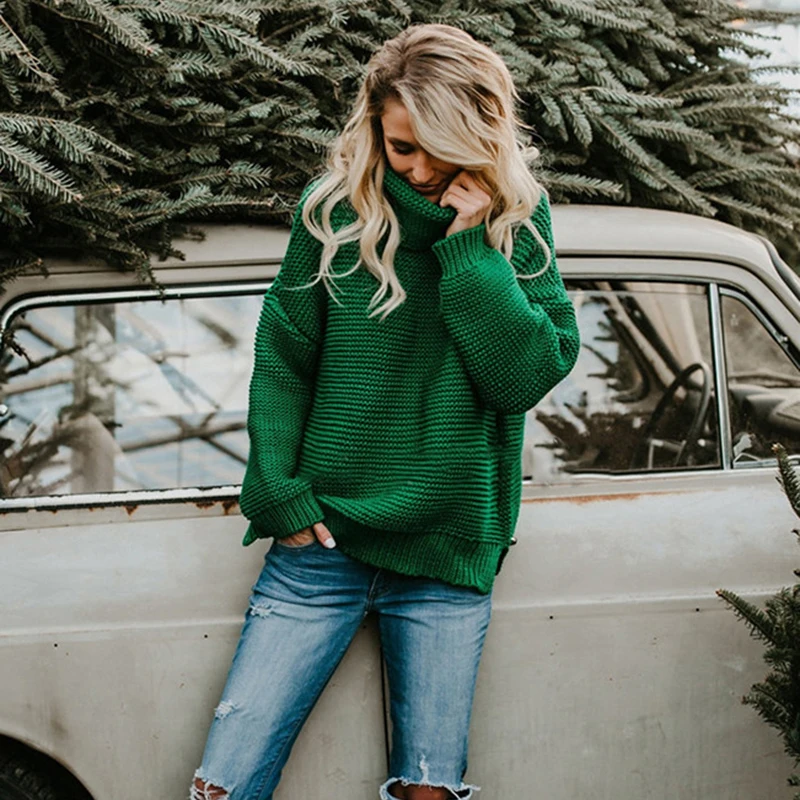 

Coarse Pullover Women's Jumper Turtleneck Sweater Female Jumper Women Warm Sweater thick Winter Cable Knitted Oversized Sweater