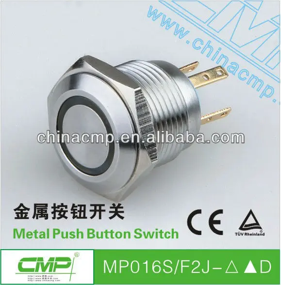 Factory price 16mm CMP ring led pushbutton solder terminal ip67 reset