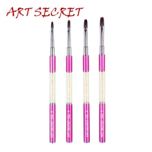 Плоские овальные ручки-щетки УФ-гель для ногтей кисть для рисования цветочный дизайн искусственная Алмазная кисть для маникюра(China)