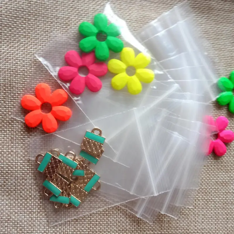 100 шт. ювелирные изделия мешки Ziplock молния и застежка Lock закрывающимися Пластик