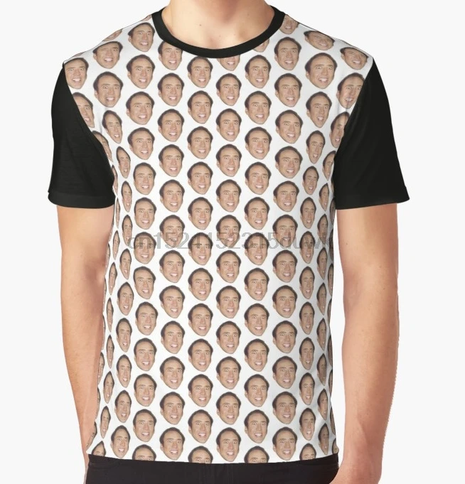 

All Over Print T-Shirt Men Funy tshirt Nicolas Cage Face Pattern Design Short Sleeve O-Neck Graphic Tops Tee women t shirt