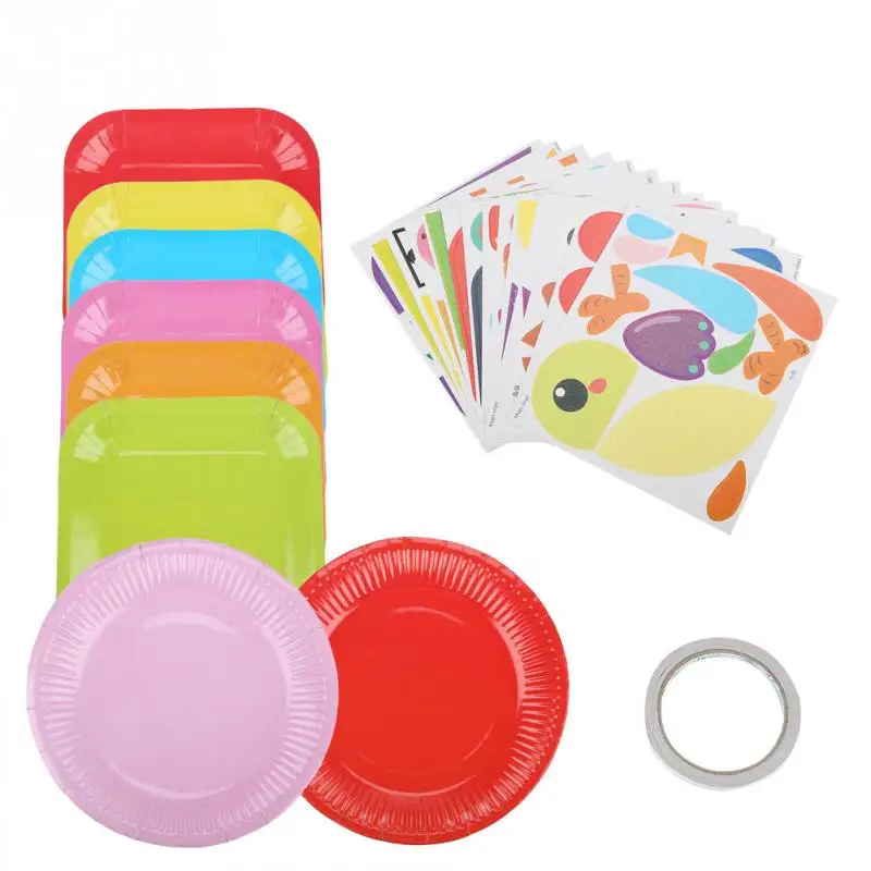 Children Paper Plate DIY Crafts Toys Kindergarden Sticker Cartoon Stickers Early Learning Educational Toys For Children Children Paper Plate DIY Crafts Toys Kindergarden Sticker Cartoon Stickers Early Learning Educational Toys For Children