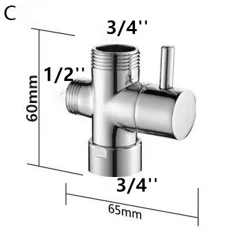 Душевой переключатель 3/" 1/2" Т-адаптер для жесткого стояка смесителя, хромированный полированный кран тройник соединитель Shattaf клапан латунь Сделано