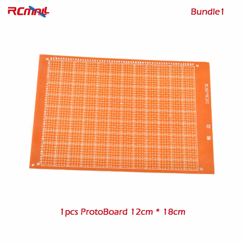 

1/2/4pcs RCmall Breadboard ProtoBoard 12cm * 18cm Double-Side Circuit Prototype DIY PCB Board for Arduino FZ0256