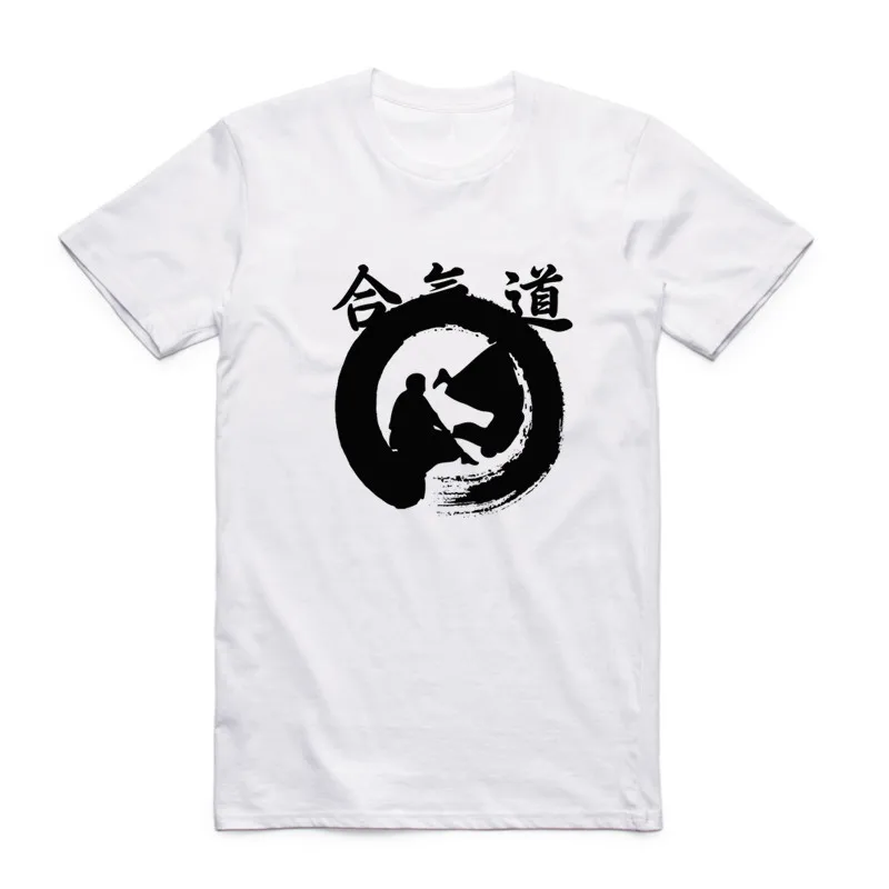 Nuevos hombres de la manera imprimen Japón aikido manga corta Camiseta o-cuello verano estilo Hipster casual tops Camisetas Swag Nuevos hombres de la manera imprimen Japón aikido manga corta Camiseta o-cuello verano estilo Hipster casual tops Camisetas Swag