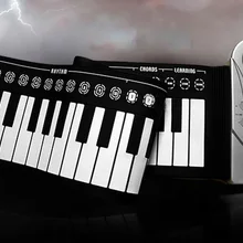 Музыкальные игрушки для детей раннего образования детей фортепиано практика плеер 49 клавиатура портативный складной мягкий детей начинающих инструмент