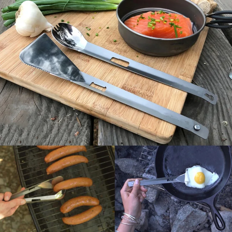 Detachable Assembled Barbecue Clip Stainless Steel Spatula Spoon Fork