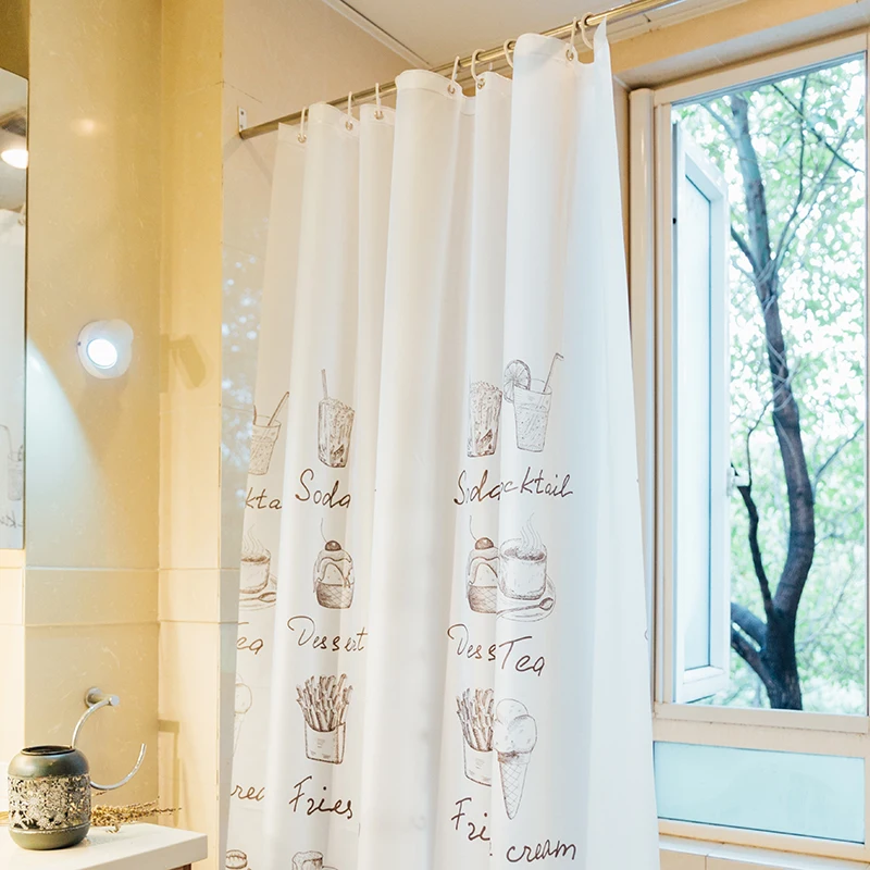 Modern Food Pattern Design Shower Curtain Bathroom ...