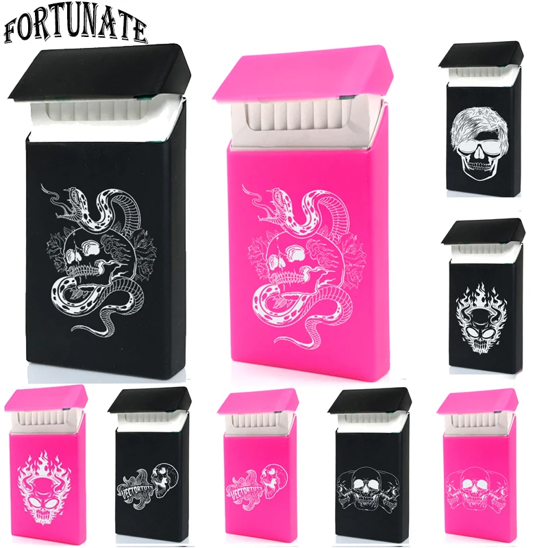 

Hot Exclusive Skeleton Types Lady Slims Silicone Cigarette Case Fashion Skull Elastic Rubber Women Cigarette Box Sleeve