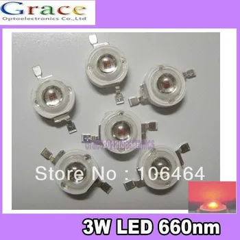

Hot sale 20PCS 3W Deep Red High Power 660NM Plant Grow LED Emitter Without Base for Cabinet/Tank/Aquarium