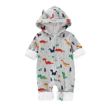 

Infant Baby Rompers Hooded Newborn Baby Girl Clothes Full Sleeve Boy Jumpsuit Warm Cotton Outwear Spring Fall