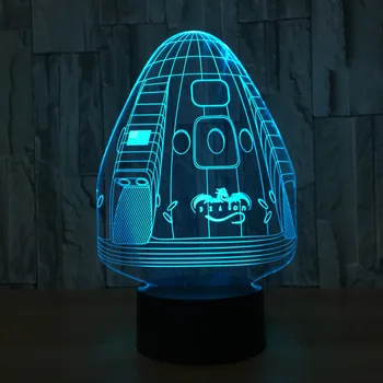 

Space Capsule 7 Color Lamp 3d Visual Led Night Lights For Kids Touch Usb Table Lampara Lampe Baby Sleeping Nightlight Room Lamp