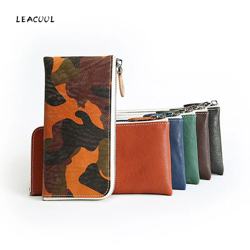 

Genuine Leather Men Long Wallet Women Long Purse Male Slim Money Bag Female Credit Card Holder Thin Two Fold Clutch For Ladies