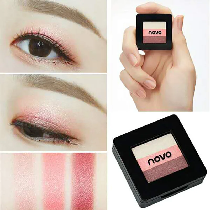

NOVO 3 Colors Gradient Matte Glitter Eyeshadow Palette Set Makeup Eye Shadow Powder Pallete Make Up Pigment Beauty Cosmetic
