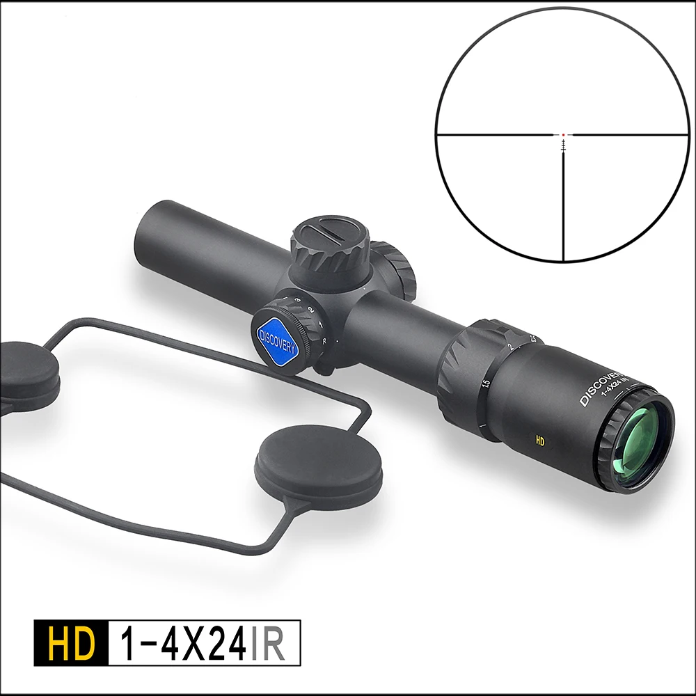 

DISCOVERY tactical Hunting Riflescope HD 1-4X24IR Long eye relief Illuminated R&G Telescopic Sight Scope fit 308 AR15 M4