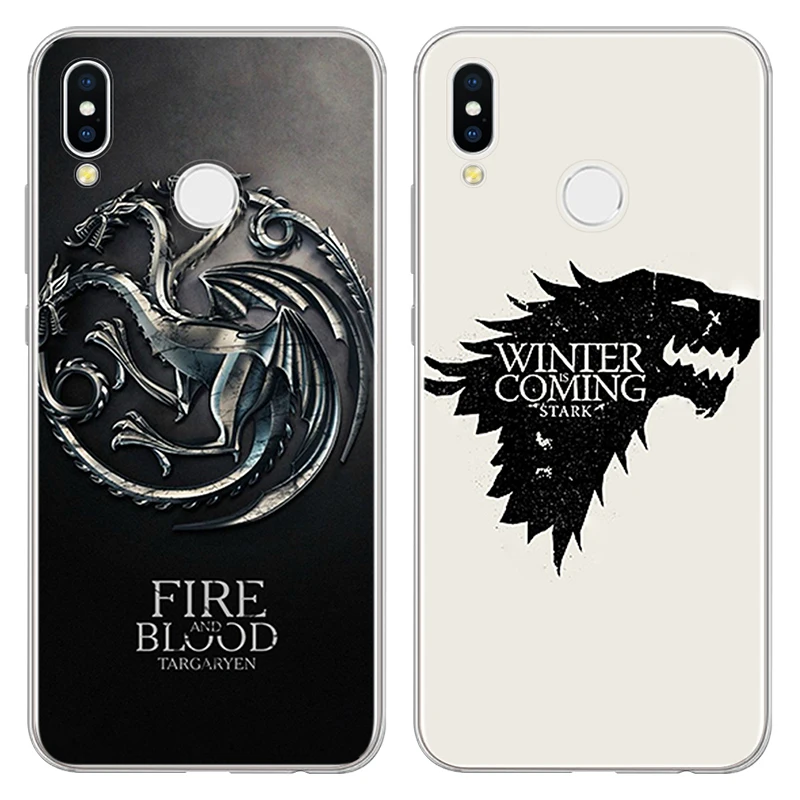 

Game Thrones Stark Targaryen Dragon TPU Coque For Huawei Honor 7A 8X P8 P9 P10 P20 Plus Lite mini 2017 P30 Pro P Smart 2019 Case