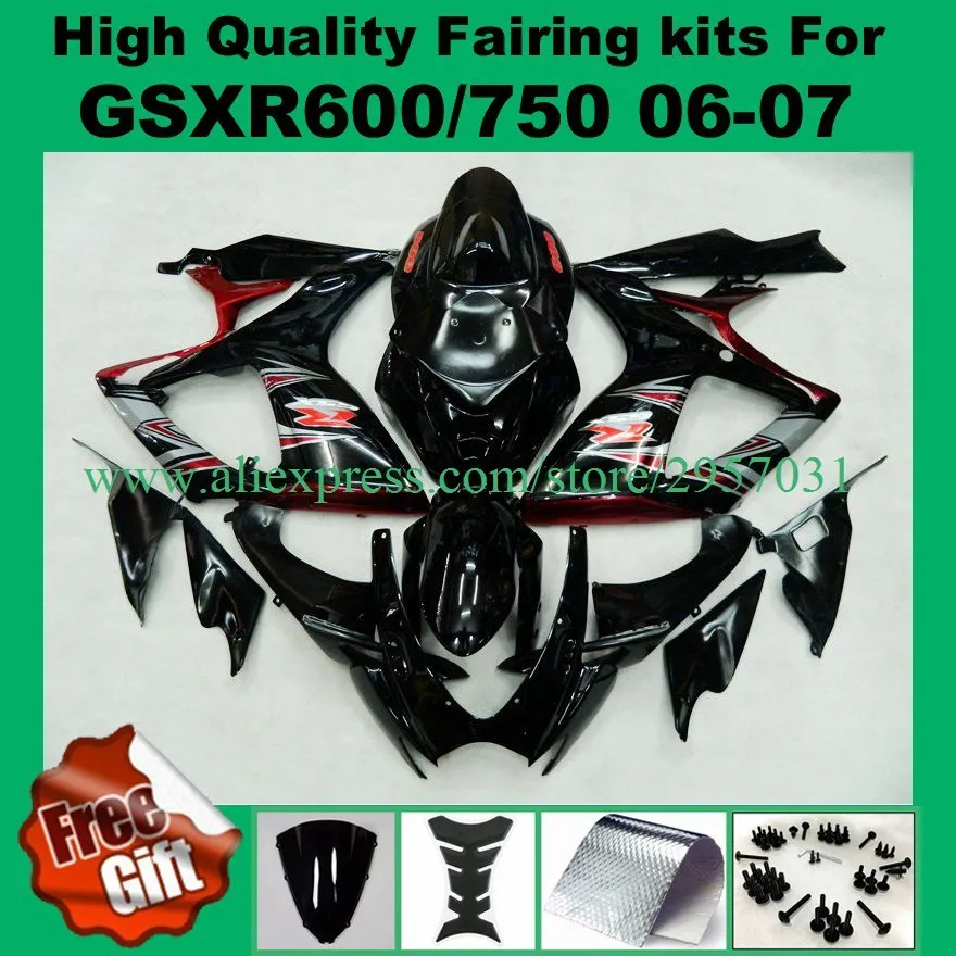 9 подарки обтекатель комплекты для K6 K7 GSXR600 GSXR750 06 07 Suzuki GSX-R600 GSX-R750 2006 2007 обтекатели |