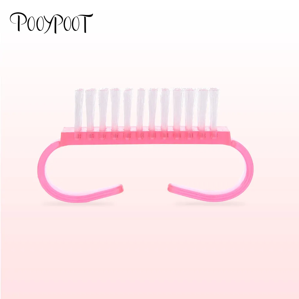 Pooypoot 1 шт. пластиковая щетка для очистки ногтей пилочка дизайна уход за ногтями