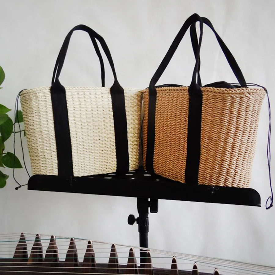 

Big Capacity Straw Bags For Women Handmade Woven Basket Bolsa Women Tote Summer Bohemian Beach Bags Luxury Brand Lady Handbags