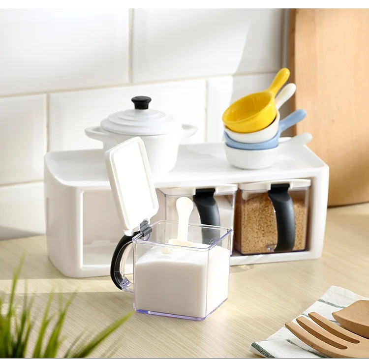 

Salt condiment box, kitchen set, household combination dressing condiment pot Storage box