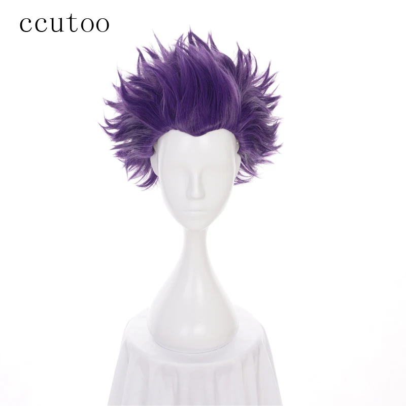 Ccutoo 30 см My Hero Academy Baku no Hero Academy Shinsou Hitoshi фиолетовый Пушистый Короткий слоистый синтетический парик для косплея - Цвет: Фиолетовый
