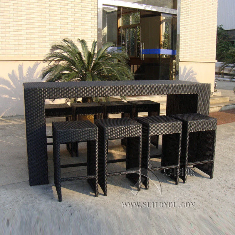 7 шт ручной работы дизайн ротанговая мебель для ресторана уличная барная мебель барный стул и стол стул для отдыха транспорт по морю