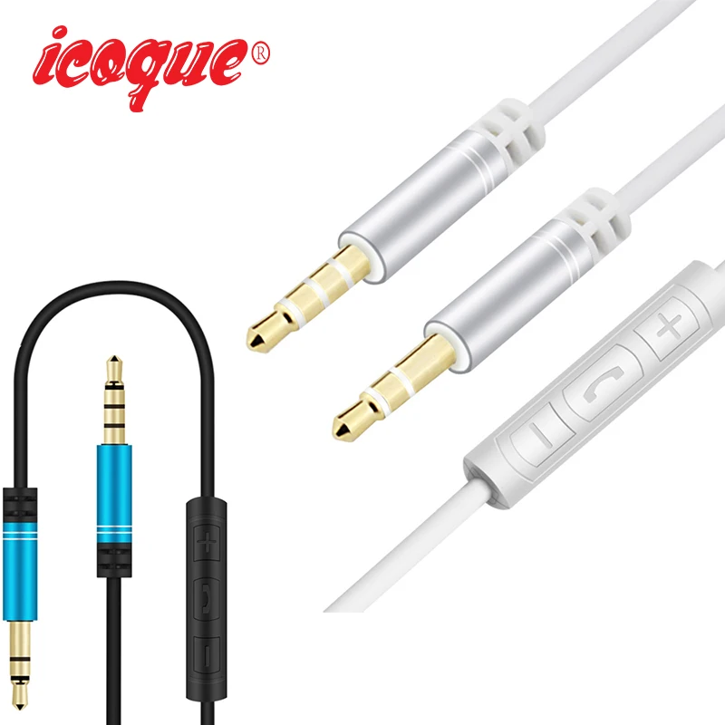 

Icoque Earphone 3.5mm Jack Audio Cable 3.5 mm Male to Male for Headphones Speaker Car iPhone Stereo Auxiliary Cord Aux Cable Mic