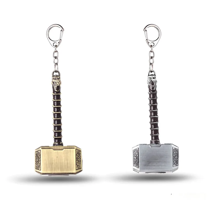 

New 2 Color The Avengers Thor Hammer Keychain Metal Pendant Souvenir Key Chain Ring Holder Gift Jewelry Sleutelhanger Porte Clef