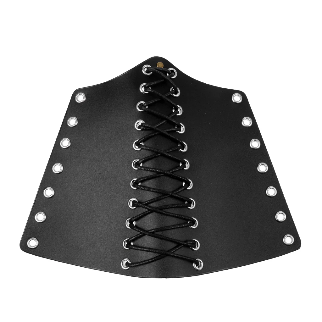  Archery Arm Guard Handmade Lace-up Cow Leather Arm Protector for Traditonal Bow Hunting Shooting Accessories Brown Black Unisex