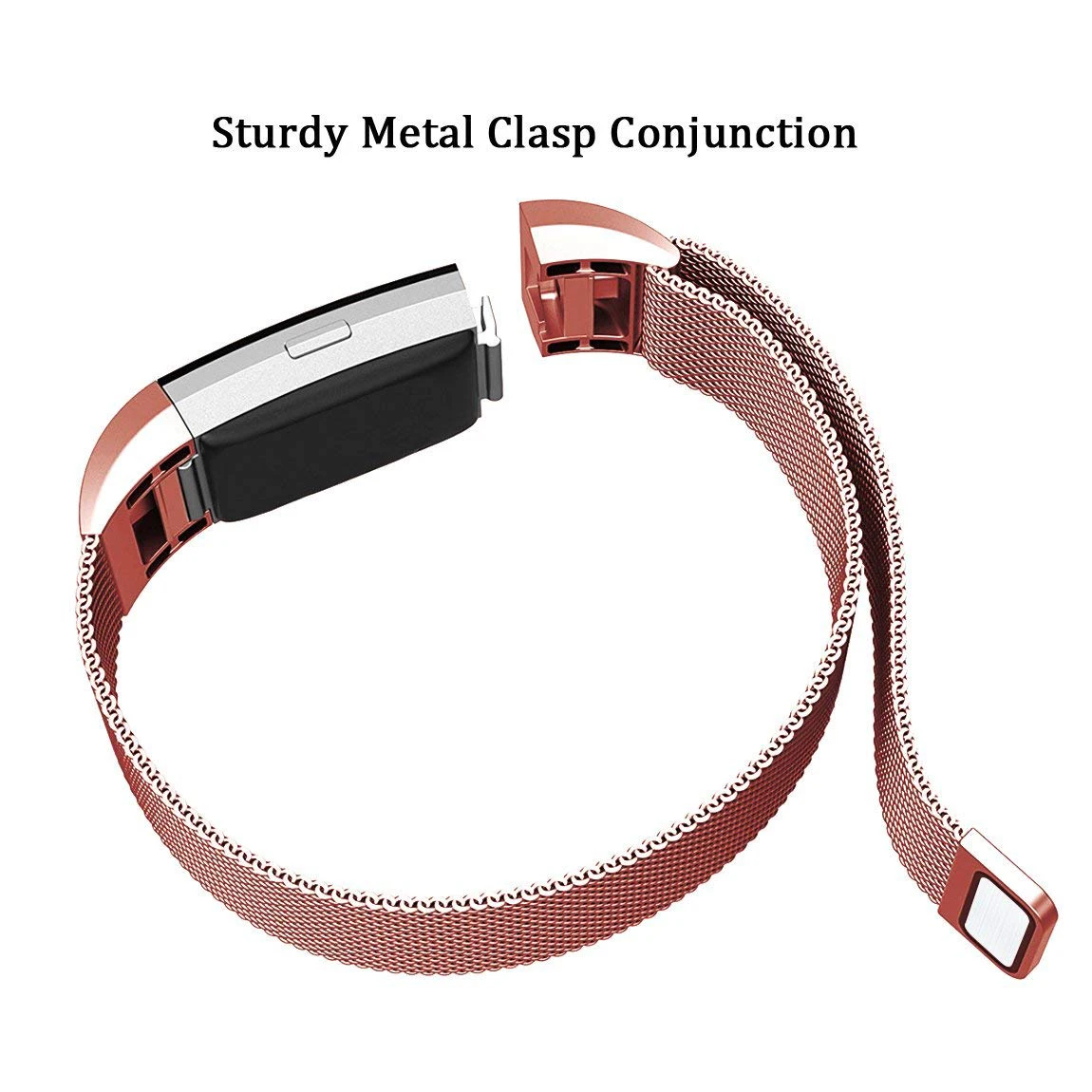 

Stainless Steel Milanese Loop Metal Replacement Accessories Bracelet Strap with Unique Magnet Lock for Fitbit Charge 2
