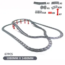 Блоки игрушечный железнодорожный поезд треки гибкие изогнутые прямые Раздвоенные рельсы аксессуары Строительный блок Набор игрушек для детей
