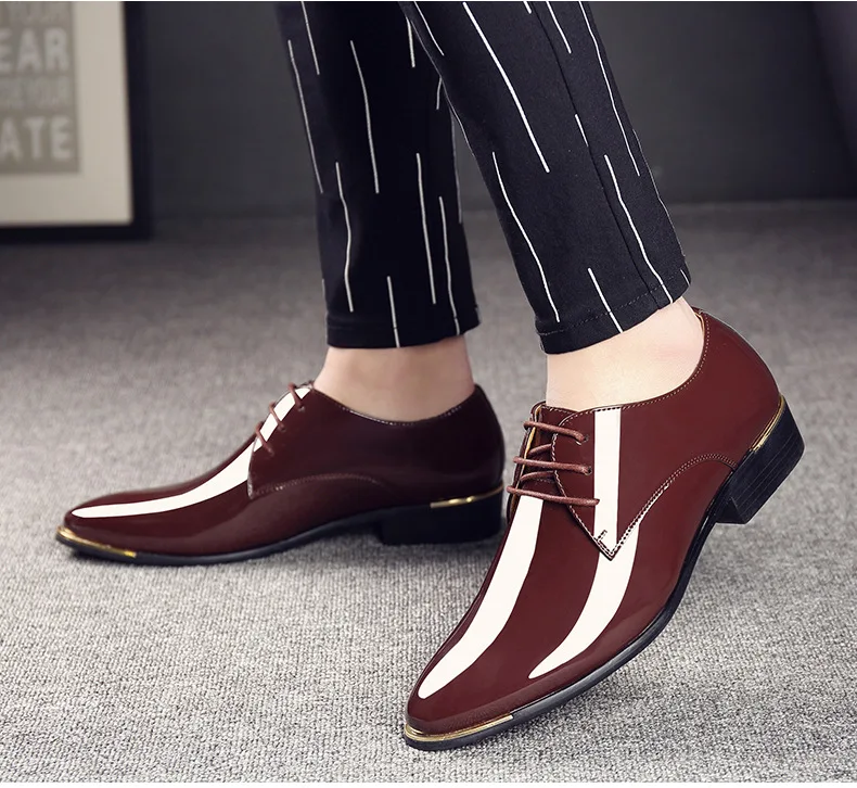 

2019 elegant men's brown dress shoes office business men's casual shoes