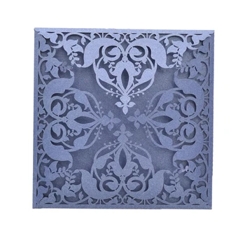 

Luxurious laser cut pearl paper elegant wedding invitation card