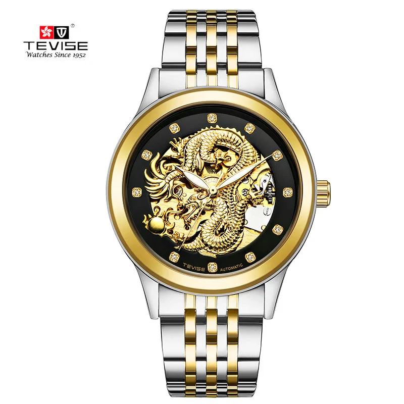 Лидер продаж бренд Tevise пара часов для мужчин для женщин автоматический деловые часы Позолоченные Роскошные часы Relogio Masculino подарок Любителя - Цвет: 9006L 4