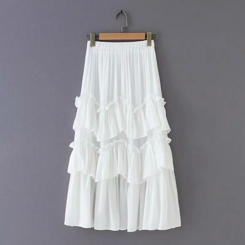 New arrival TB50-19121 European and American Fashion Folded Laminated Half Skirt | Женская одежда