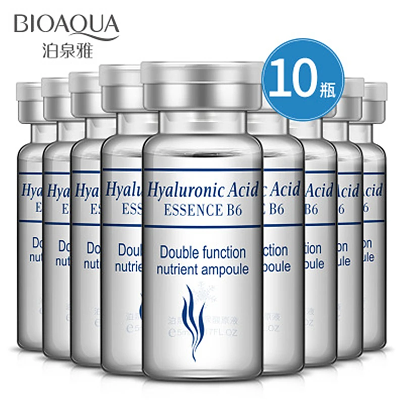

BIOAQUA HA Hyaluronic Acid Liquid 5ml*10 Bottles Snail Pure Extract Moisturization Whitening Rejuvenation Face Care Cream Serum