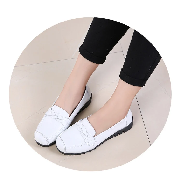 AH 2669-2019 Spring Autumn Women Flat Shoes Genuine Leather Woman Shoe-15