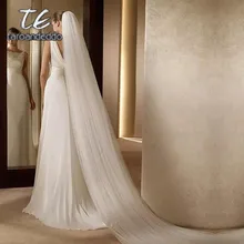 Белая/слоновая кость 3 м белая/слоновая кость свадебная вуаль двухслойная Длинная свадебная вуаль головной вуаль свадебные аксессуары Мода