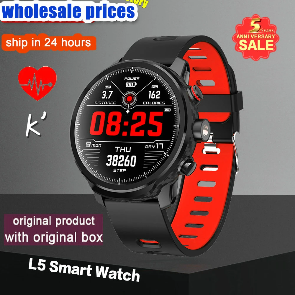 

K' New L5 Smart Watch Men IP68 Waterproof Multiple Sports Mode Heart Rate Weather Forecast Bluetooth Smartwatch Standby 100 Days