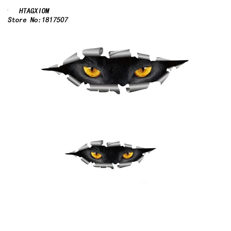 

2 Type Cat Eye 3D Car Sticker Creative Modified Stickers Eyes Peeking Monster Waterproof Car Styling Sticker Decoration